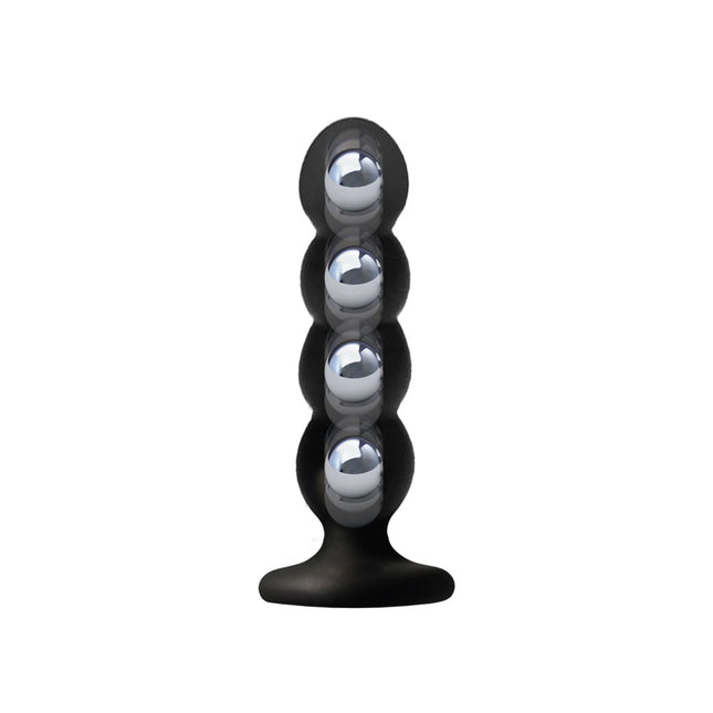 VERS Liquid Silicone Suction Plug Steel Motion Balls - Black
