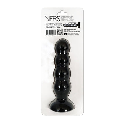 VERS Liquid Silicone Suction Plug Steel Motion Balls - Black
