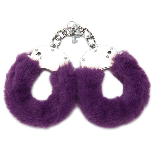 WhipSmart Classic Purple Furry Cuffs with Bonus Eye Mask