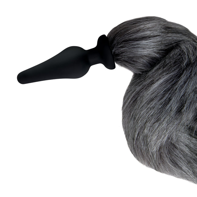 WhipSmart Furry Tales Foxtail Furry Play Set 16" Silicone Butt plugs and Furry ears Side View