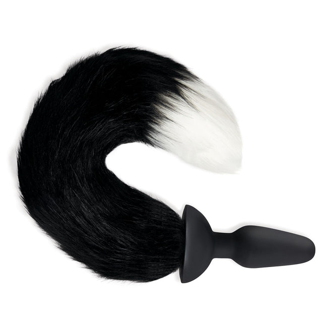 WhipSmart Furry Tales Silicone Foxtail Rechargeable Butt Plug Side Curled View