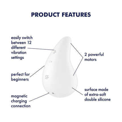 White Dew Drop Vibrator Product Features