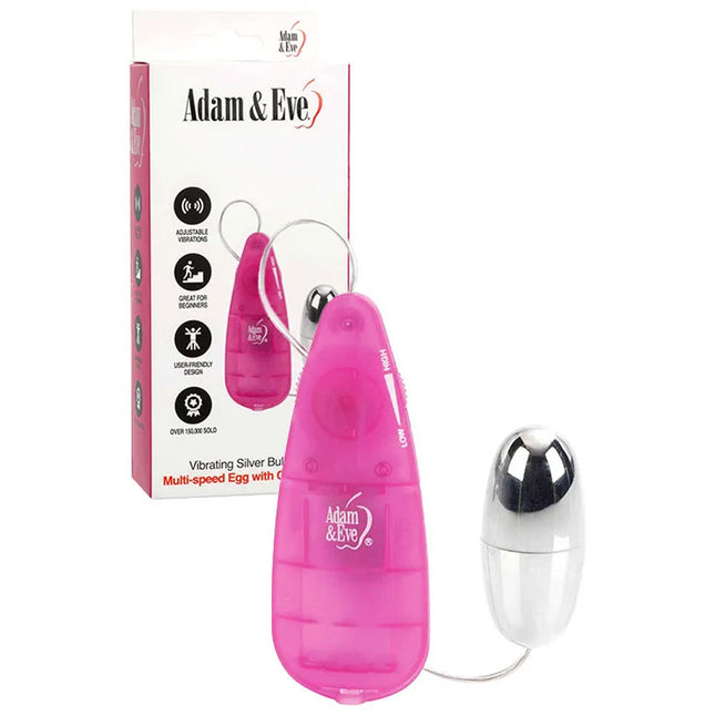 Adam & Eve VIBRATING SILVER BULLET 2.0 with Pink Remote