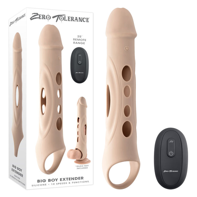 Zero Tolerance BIG BOY EXTENDER Light Flesh Vibrating Penis Extension Sleeve