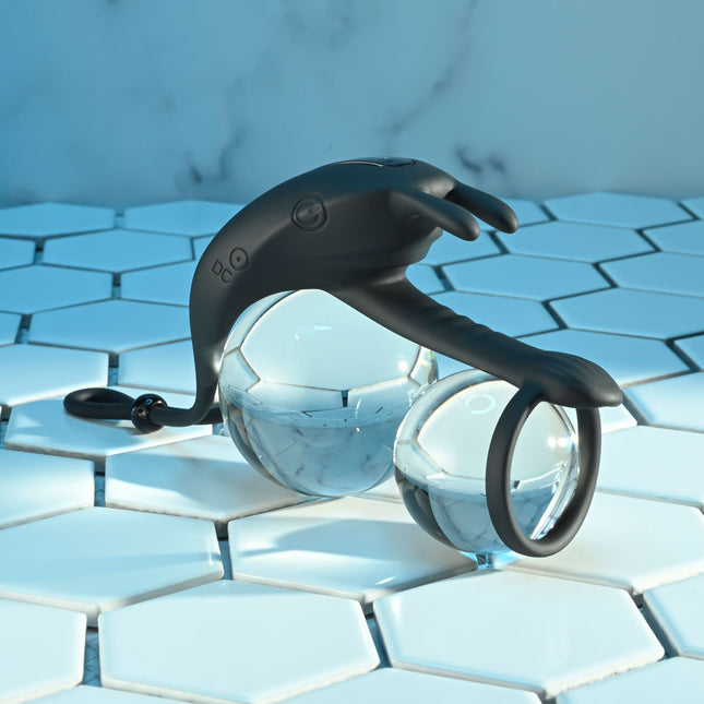 Zero Tolerance SADDLE UP - Black Vibrating Cock & Ball Rings