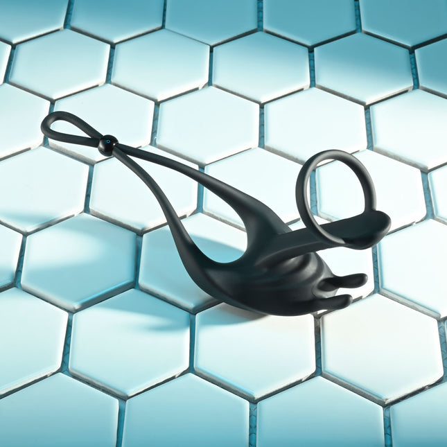 Zero Tolerance SADDLE UP - Black Vibrating Cock & Ball Rings