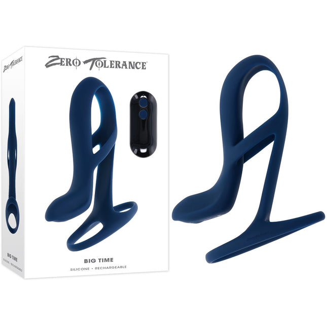 Zero Tolerance BIG TIME - Navy Blue Vibrating Penis Sleeve with Wireless Remote