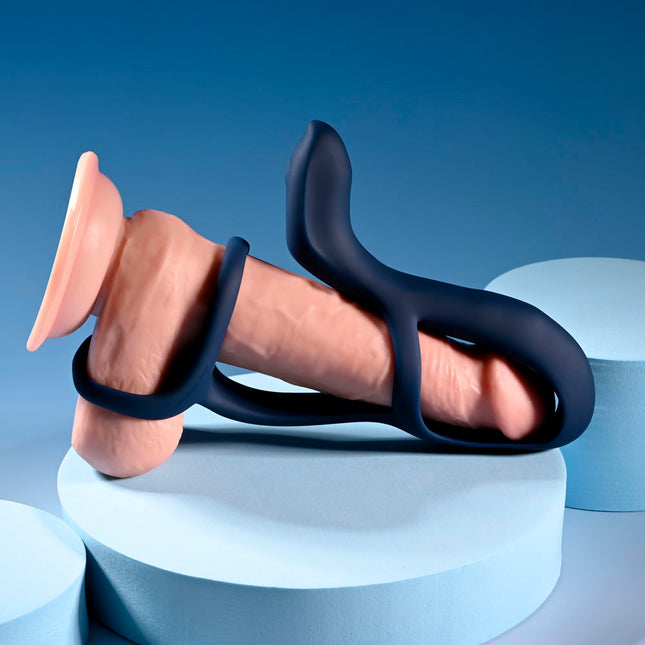 Zero Tolerance BIG TIME - Navy Blue Vibrating Penis Sleeve with Wireless Remote