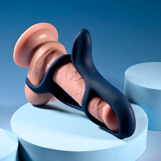 Zero Tolerance BIG TIME - Navy Blue Vibrating Penis Sleeve with Wireless Remote