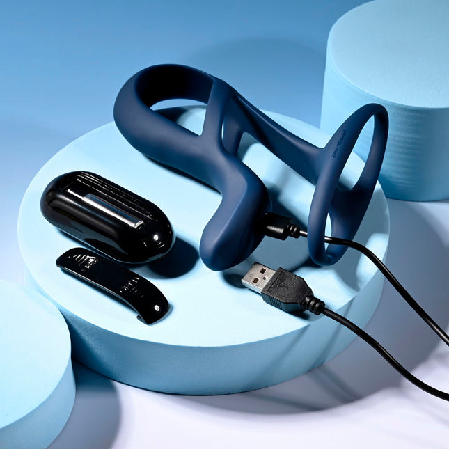 Zero Tolerance BIG TIME - Navy Blue Vibrating Penis Sleeve with Wireless Remote