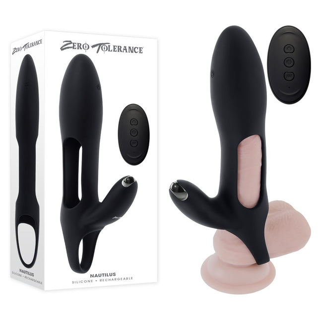 Zero Tolerance NAUTILUS Black Vibrating Penis Extender Sleeve