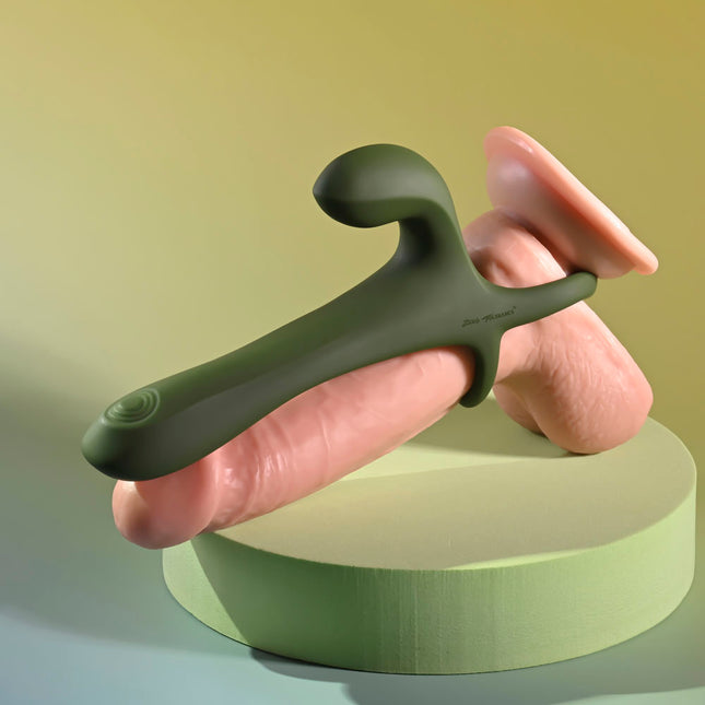 Zero Tolerance STRAP, TAP & GO - Green Vibrating & Tapping Penis Sleeve with Wireless Remote
