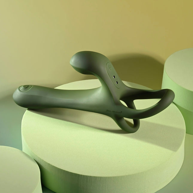 Zero Tolerance STRAP, TAP & GO - Green Vibrating & Tapping Penis Sleeve with Wireless Remote