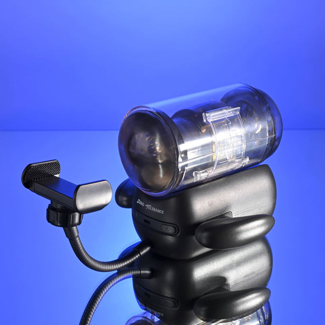 Zero Tolerance HOLD ME TIGHT - Black Vibrating Auto Stroker with Phone Holder