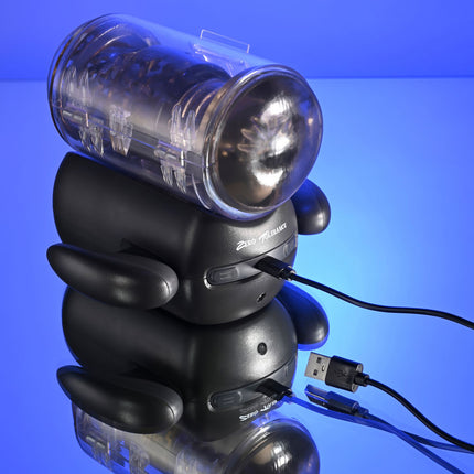 Zero Tolerance HOLD ME TIGHT - Black Vibrating Auto Stroker with Phone Holder