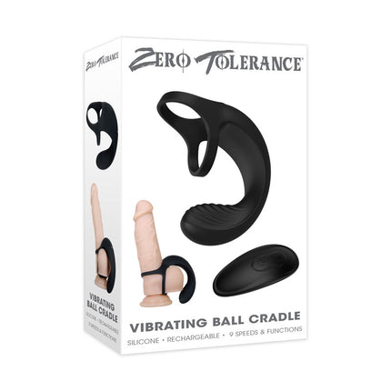 Zero Tolerance Vibrating Ball Cradle Cock Ring Black