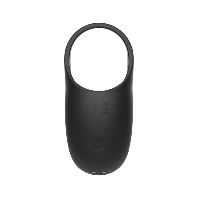 Zero Tolerance Vibrating Ball Cradle Cock Ring Black Standing Tall Rear View