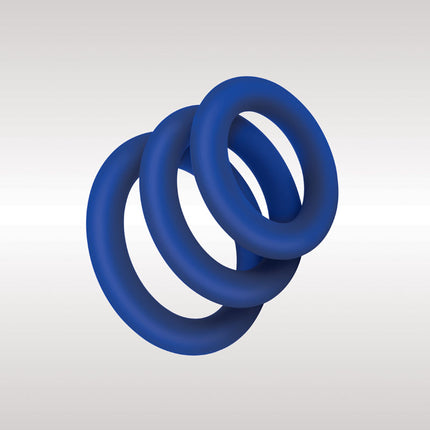 Zolo Extra Thick Blue Silicone Cock Rings 3-Pack