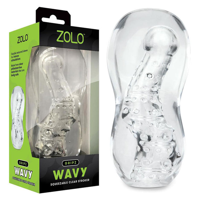 Zolo Gripz Wavy Clear Stroker Sleeve