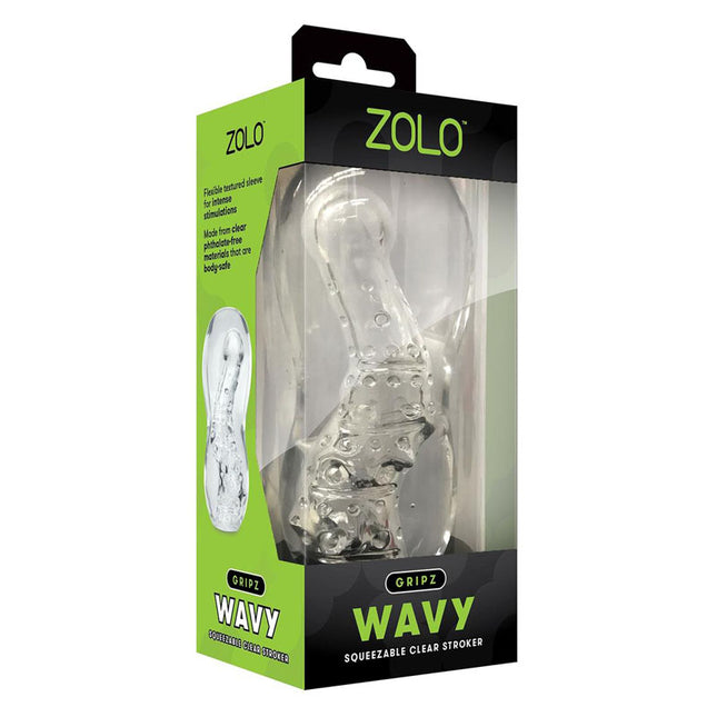 Zolo Gripz Wavy Clear Stroker Sleeve