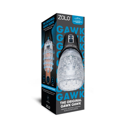 Zolo The Original Gawk Gawk - Clear Vibrating, Rotating & Thrusting Masturbator